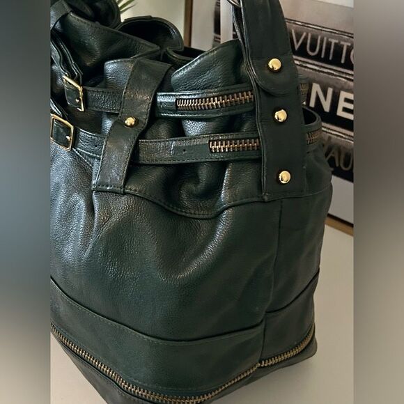 Rebecca Minkoff Large Green Leather should bag hobo zipper purse Bag - Picture 5 of 11